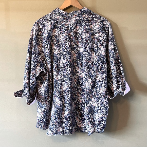 Chaps No Iron Floral Button Down Blouse - Picture 2 of 5